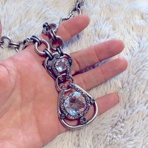 LANVIN Paris Crystal Pendant Statement Necklace